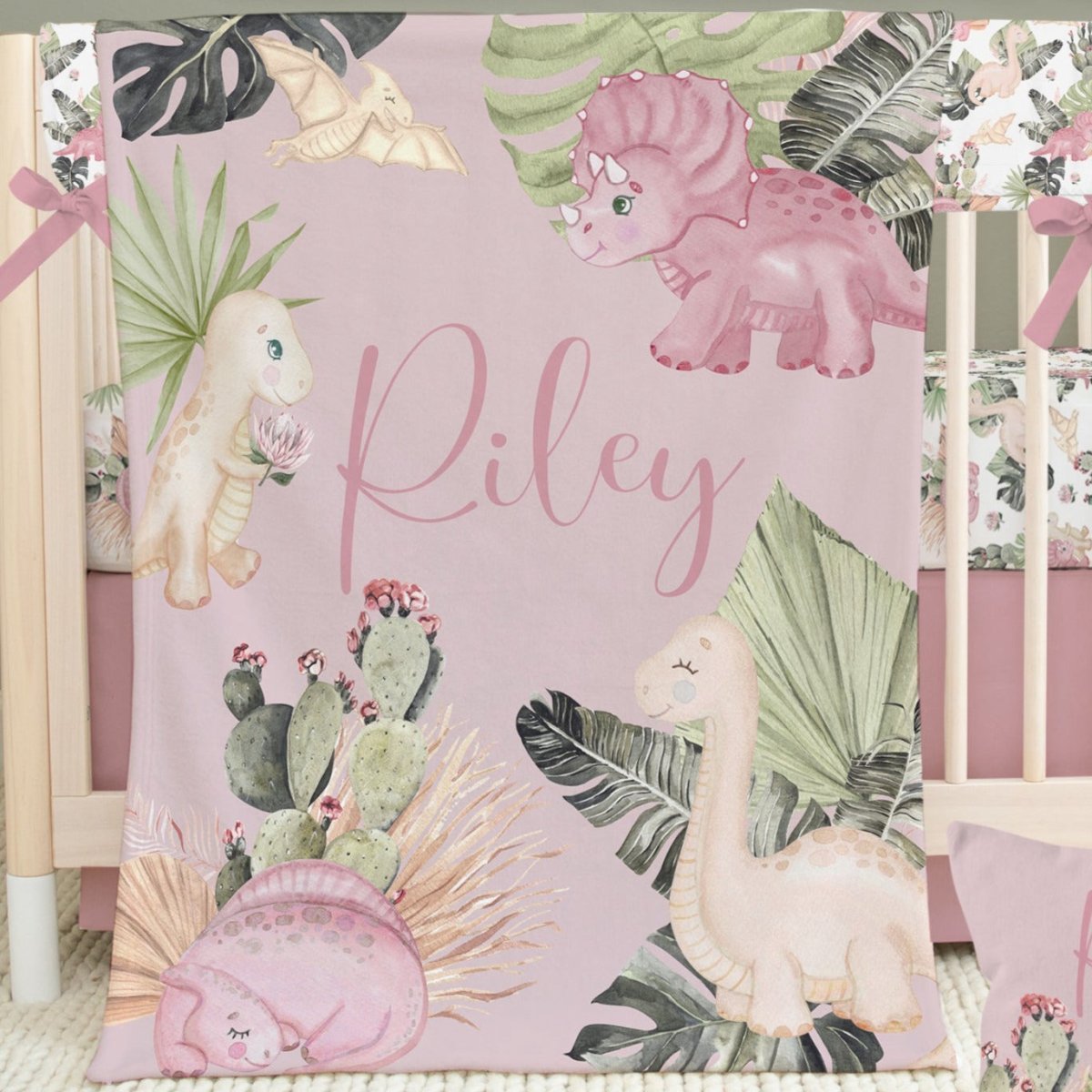 Boho Dino Nursery Starter Set - boho dino, gender_girl, text