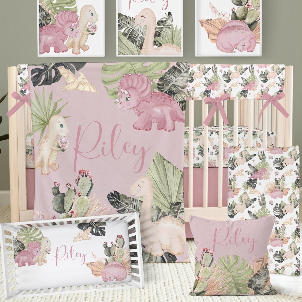 Boho Dino Nursery Starter Set - boho dino, gender_girl, text