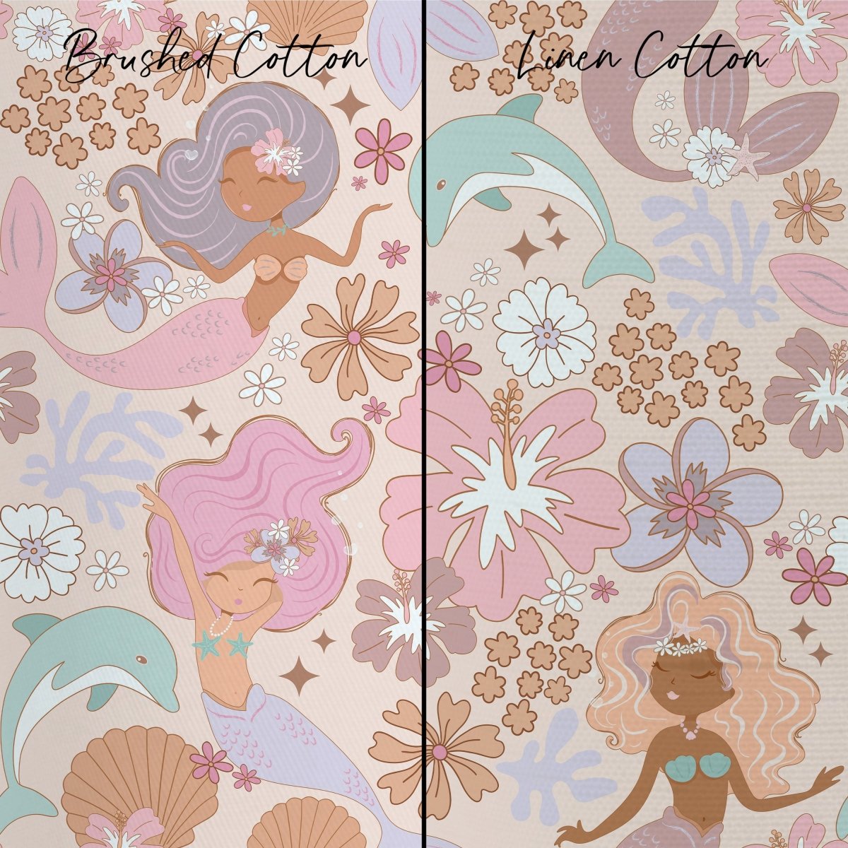 Boho Mermaids Curtain Panel - Boho Mermaids, gender_girl, Theme_Boho