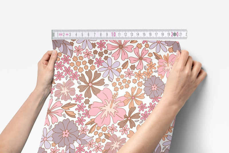 Boho Mermaids Floral Peel & Stick Wallpaper - Boho Mermaids, gender_girl, Theme_Boho