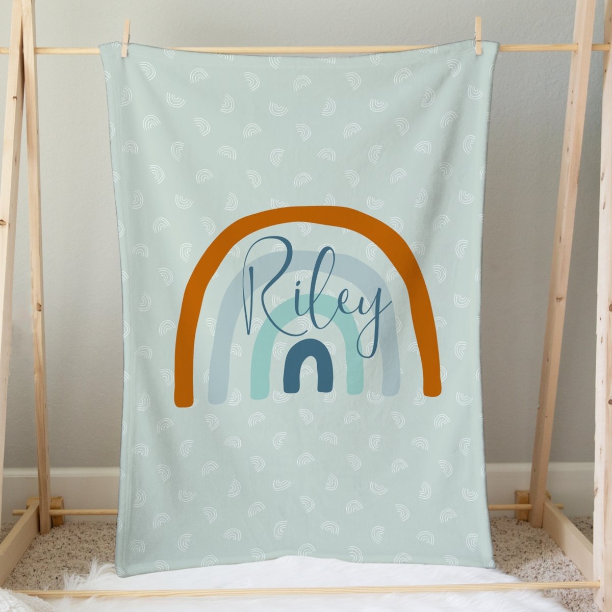 Boho Rainbow Personalized Minky Blanket - Boho Rainbow, gender_boy, gender_neutral