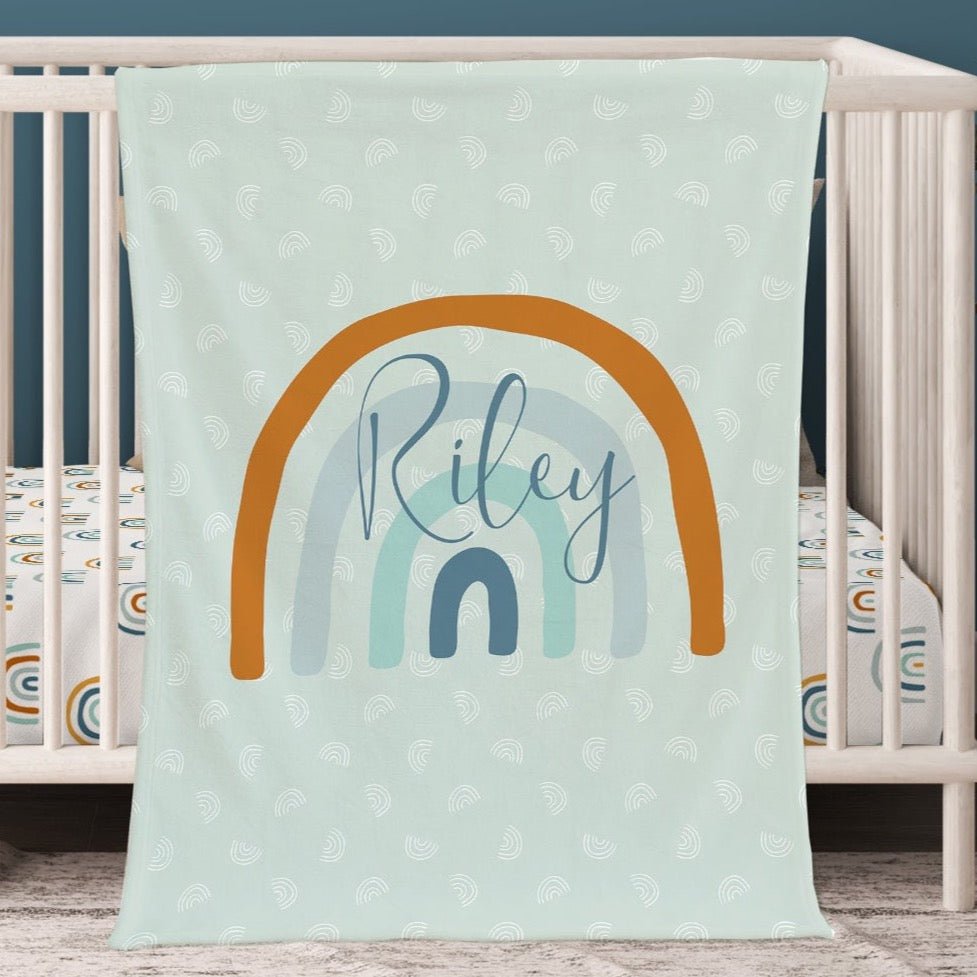 Boho Rainbow Personalized Minky Blanket - Boho Rainbow, gender_boy, gender_neutral