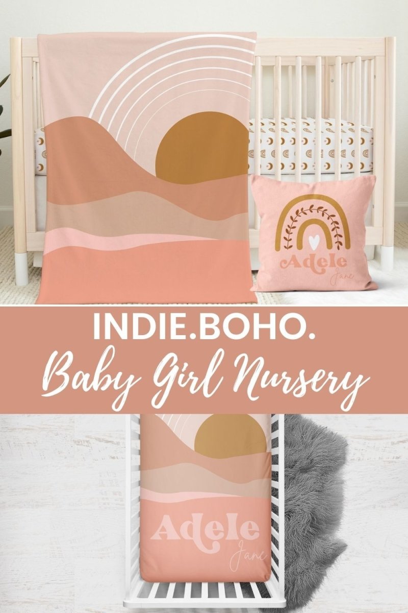 Boho Sunset Minky Blanket - Boho Sunset, gender_girl, Personalized_No