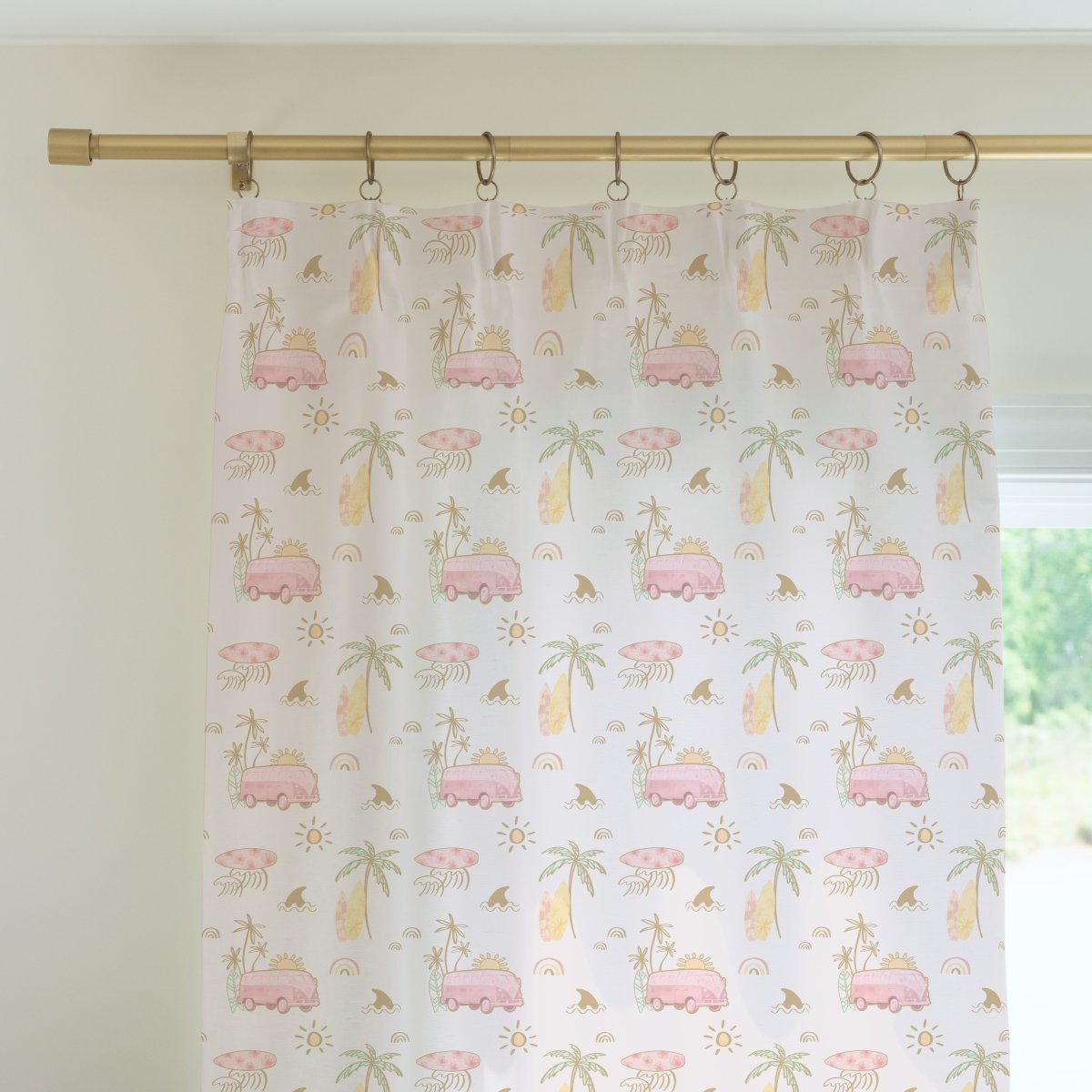 Boho Surfer Girl Curtain Panel - Boho Surfer Girl, gender_girl, Theme_Boho