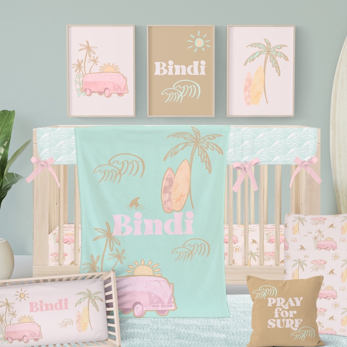 Boho Surfer Girl Nursery Starter Set - Boho Surfer Girl, gender_girl, text