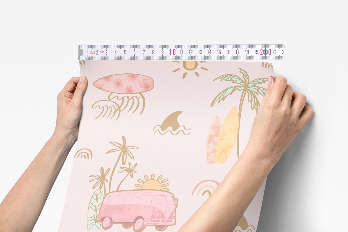 Boho Surfer Girl Peel & Stick Wallpaper - Boho Surfer Girl, gender_girl, Theme_Boho