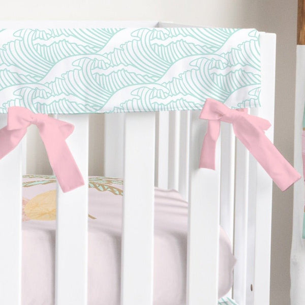 Boho Surfer Girl Waves Crib Rail Guards - Boho Surfer Girl, gender_girl, Theme_Boho