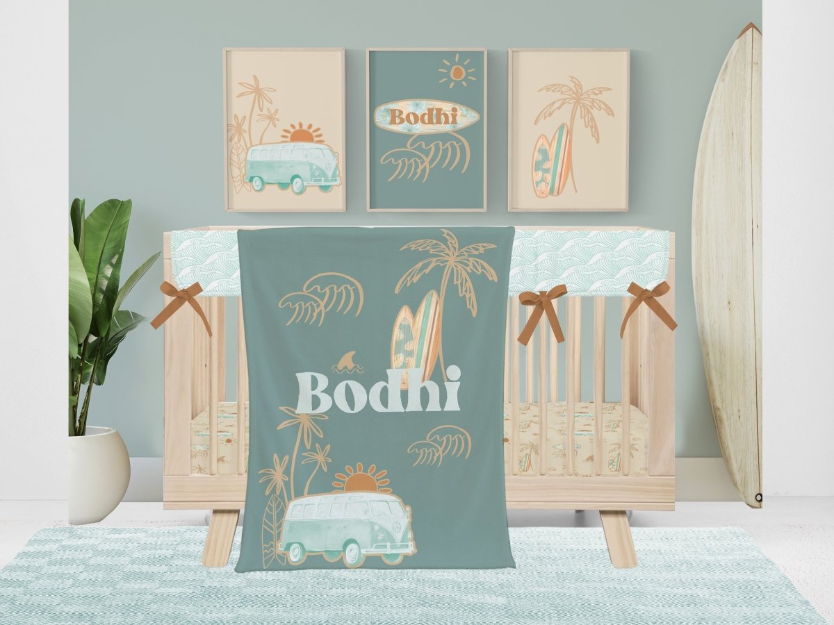 Boho Surfer Personalized Minky Blanket - Boho Surfer, gender_boy, gender_neutral