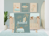 Boho Surfer Personalized Minky Blanket - Boho Surfer, gender_boy, gender_neutral