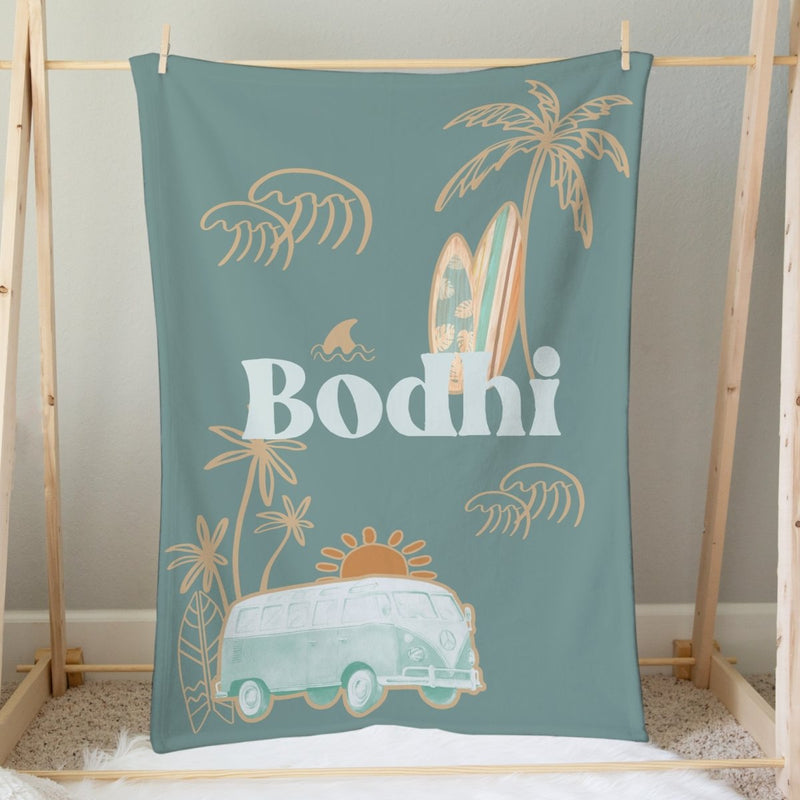 Boho Surfer Personalized Minky Blanket - Boho Surfer, gender_boy, gender_neutral