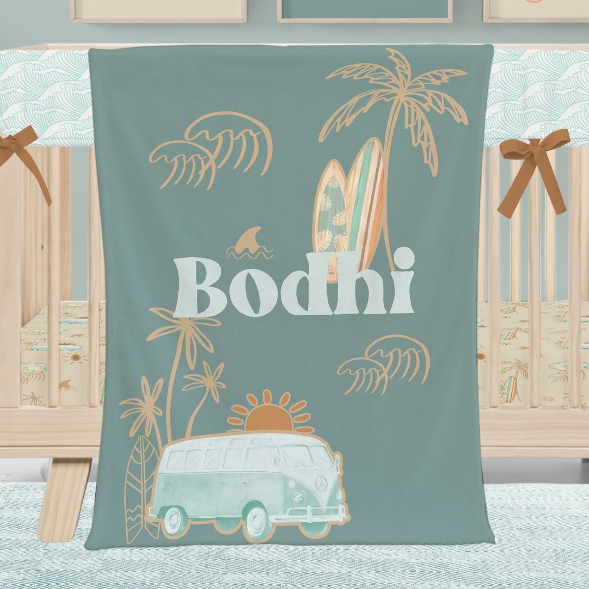 Boho Surfer Personalized Minky Blanket - Boho Surfer, gender_boy, gender_neutral