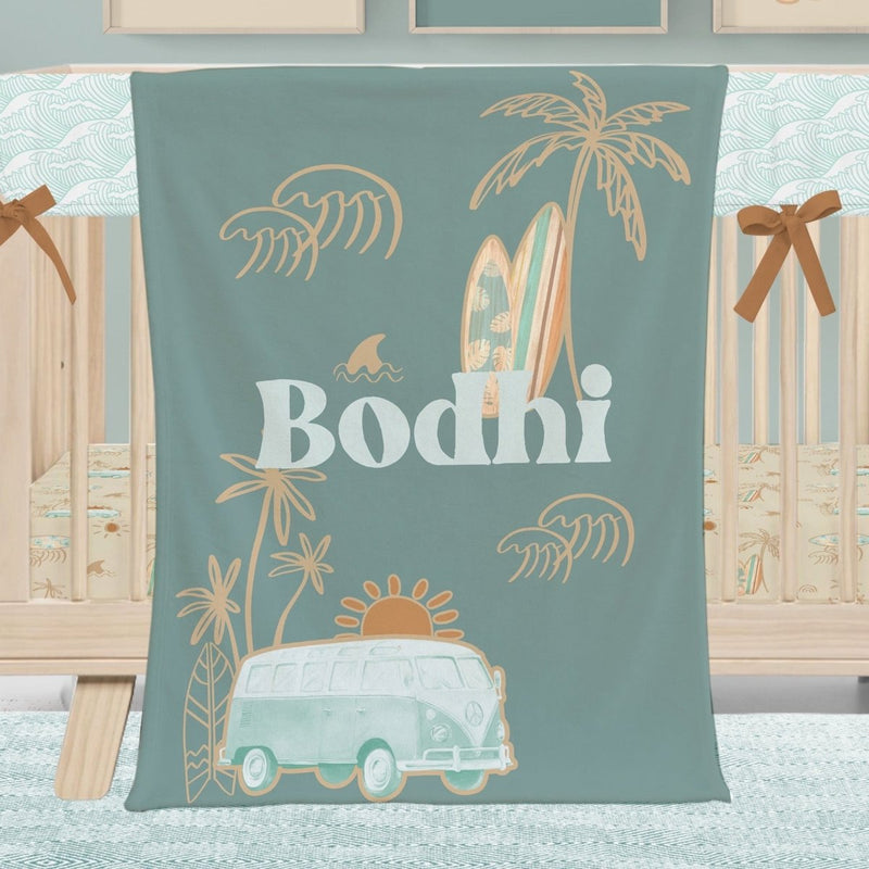 Boho Surfer Personalized Minky Blanket - Boho Surfer, gender_boy, gender_neutral