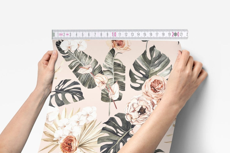 Boho Tropics Peel & Stick Wallpaper - Boho Tropics, gender_girl, Theme_Boho