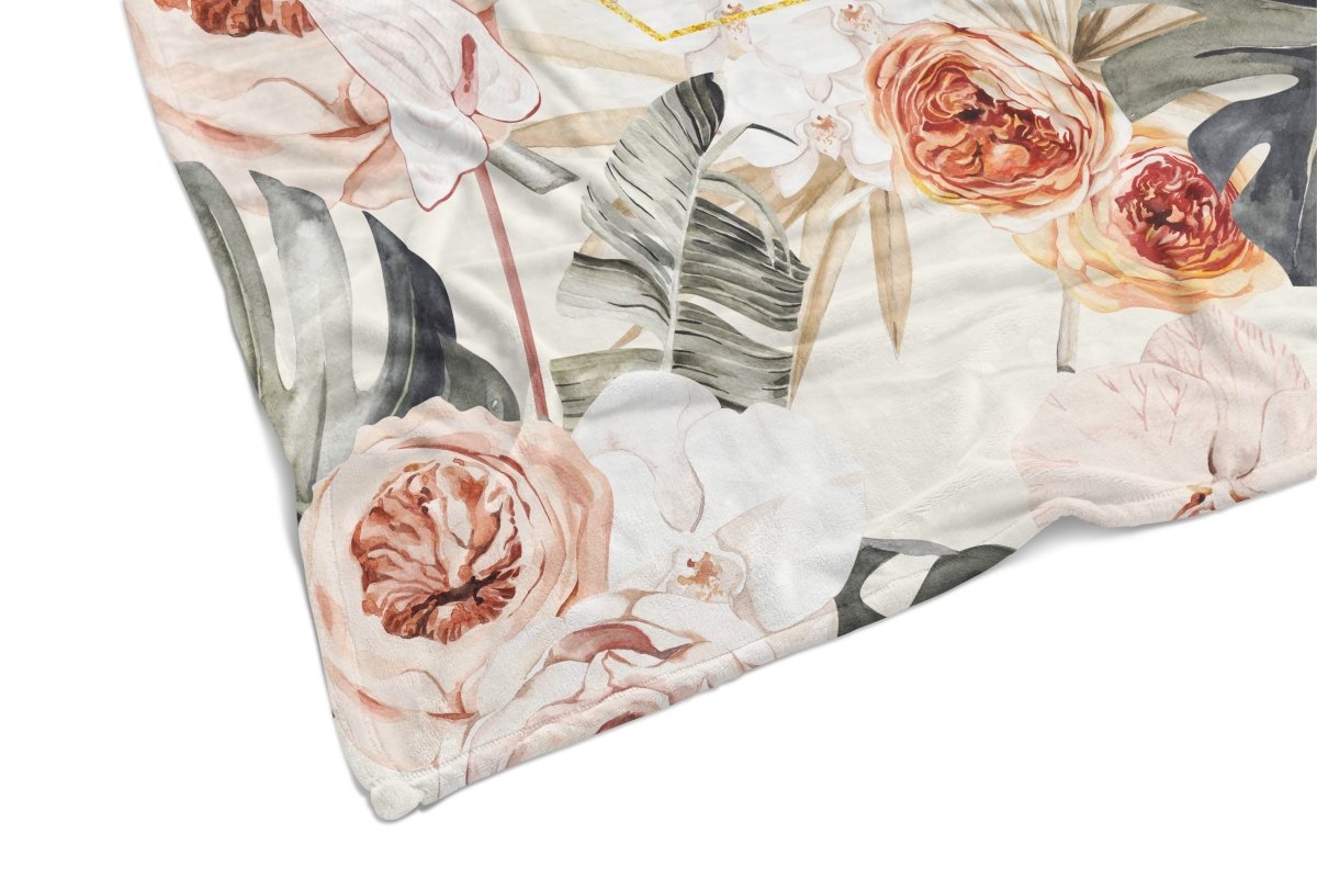 Boho Tropics Personalized Minky Blanket - Boho Tropics, gender_girl, Personalized_Yes