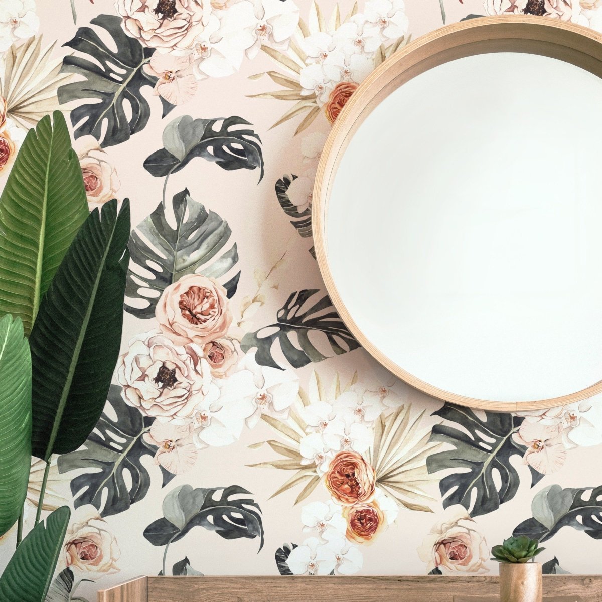 Boho Tropics Peel & Stick Wallpaper - Boho Tropics, gender_girl, Theme_Boho