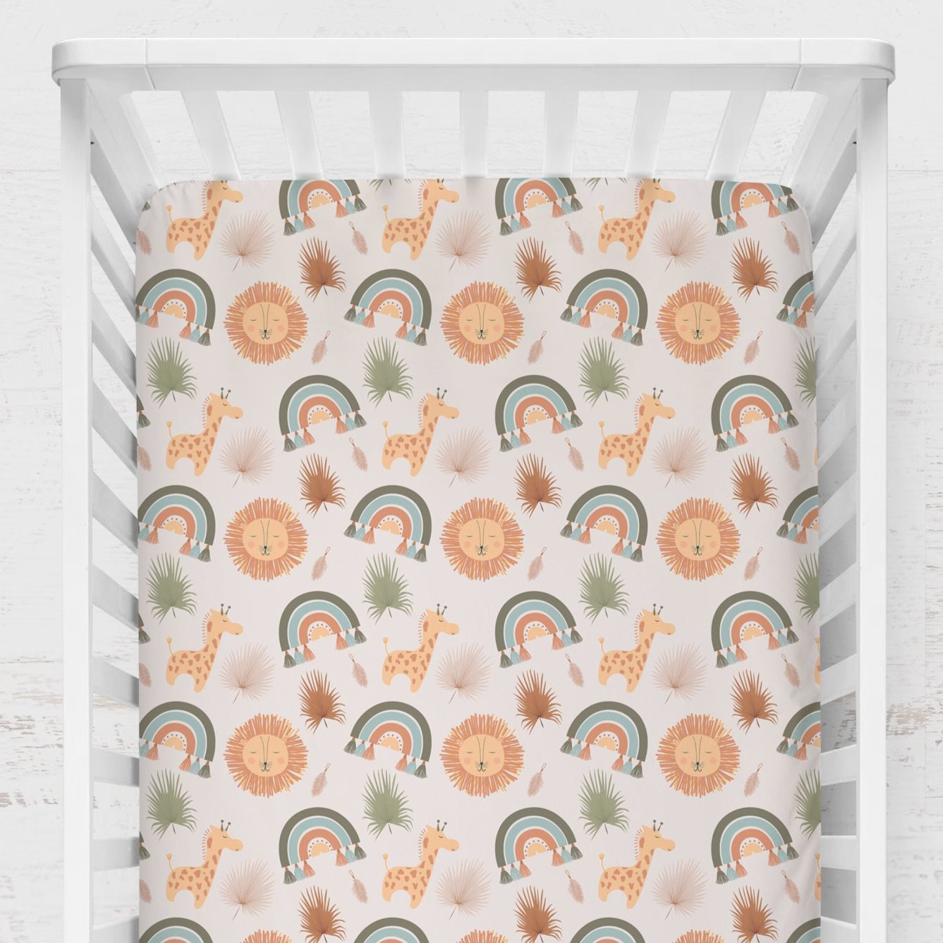 Boho Jungle Nursery Starter Crib Bedding Set