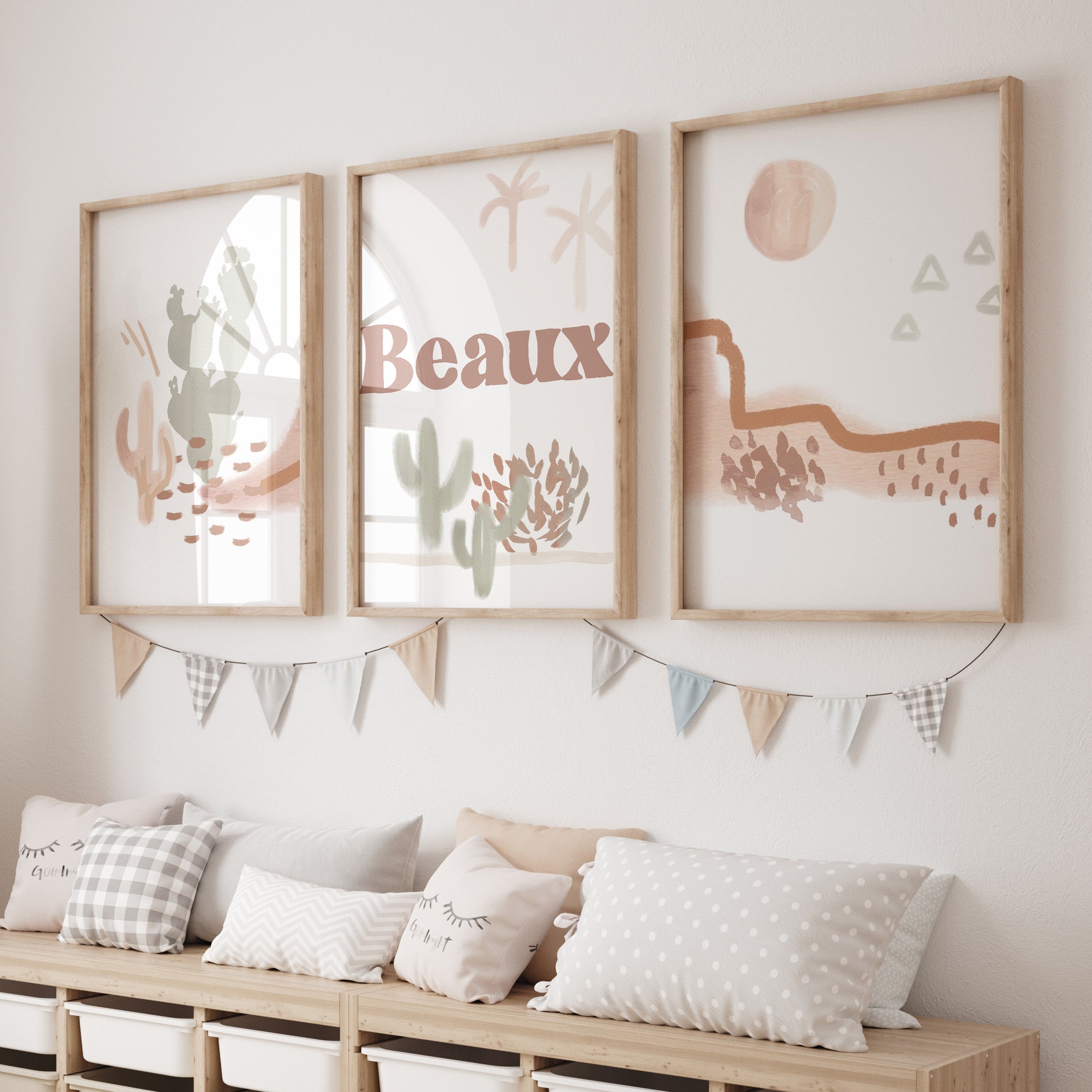 Boho Desert Personalized Nursery Art - Boho Desert, gender_boy, text