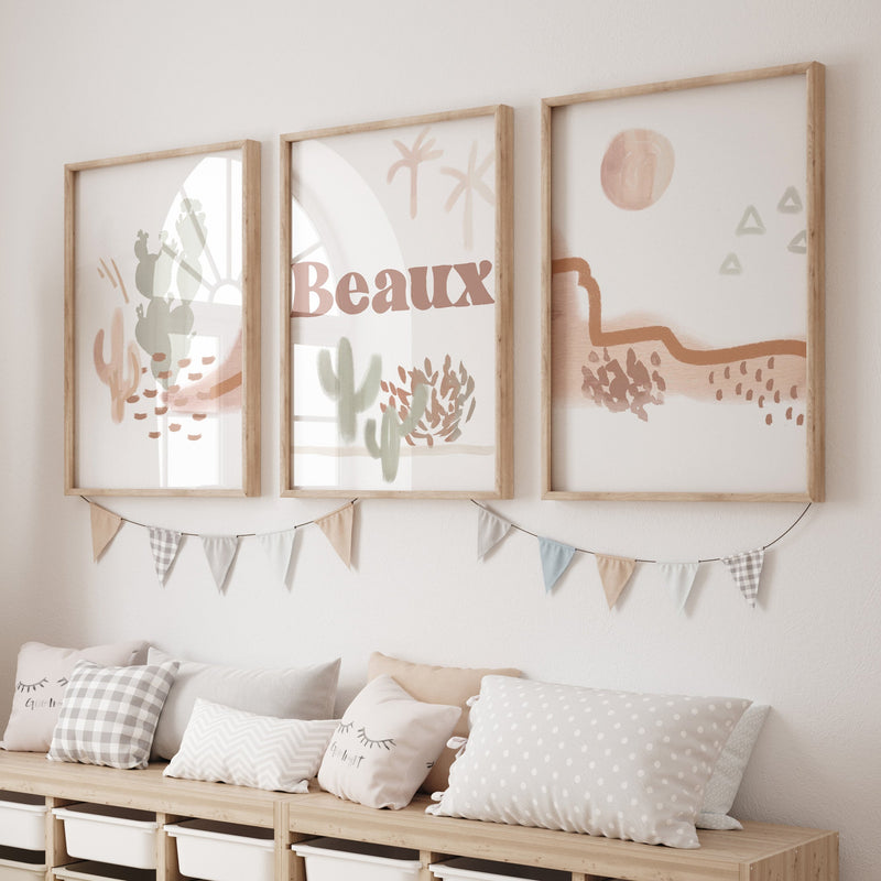 Boho Desert Personalized Nursery Art - Boho Desert, gender_boy, text