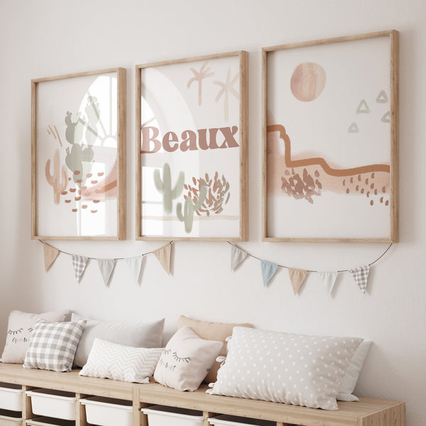 Boho Desert Personalized Nursery Art - Boho Desert, gender_boy, text
