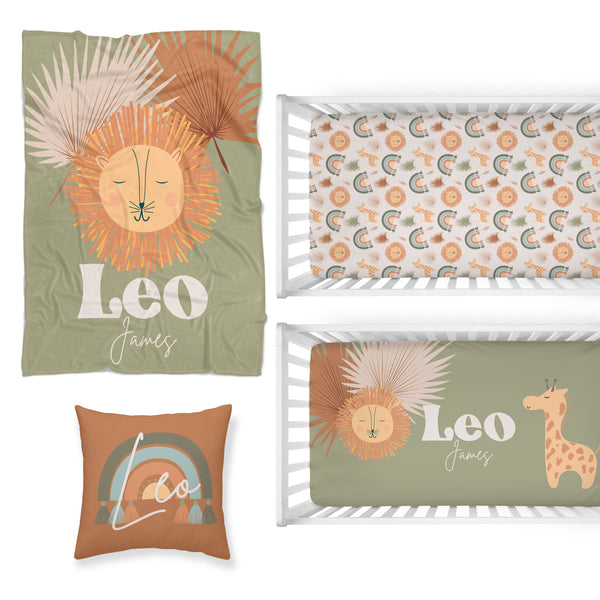 Boho Jungle Nursery Starter Crib Bedding Set