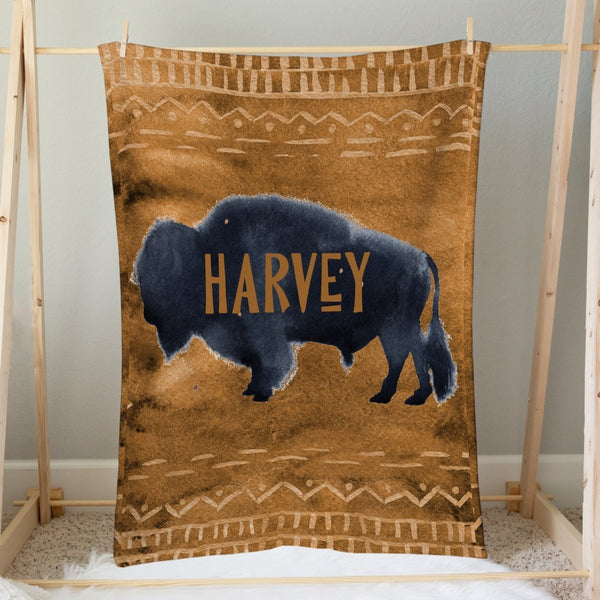 Buffalo Babe Personalized Minky Blanket - Buffalo Babe, gender_boy, Personalized_Yes