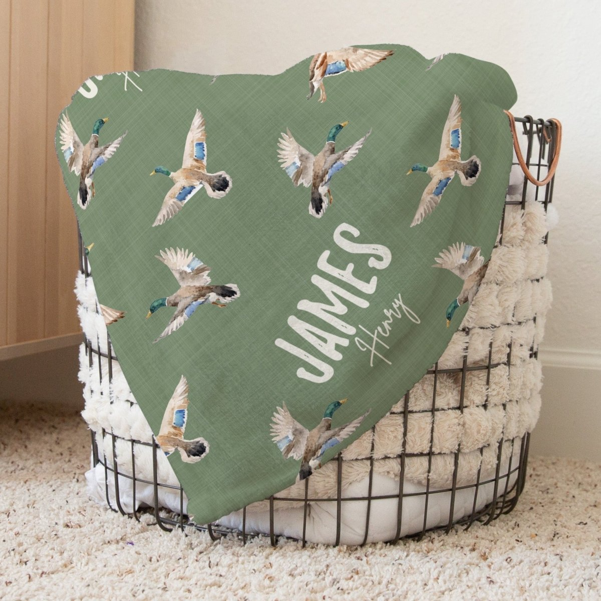 Duck Hunting Personalized Baby Blanket - Duck Hunting, gender_boy, Personalized_Yes