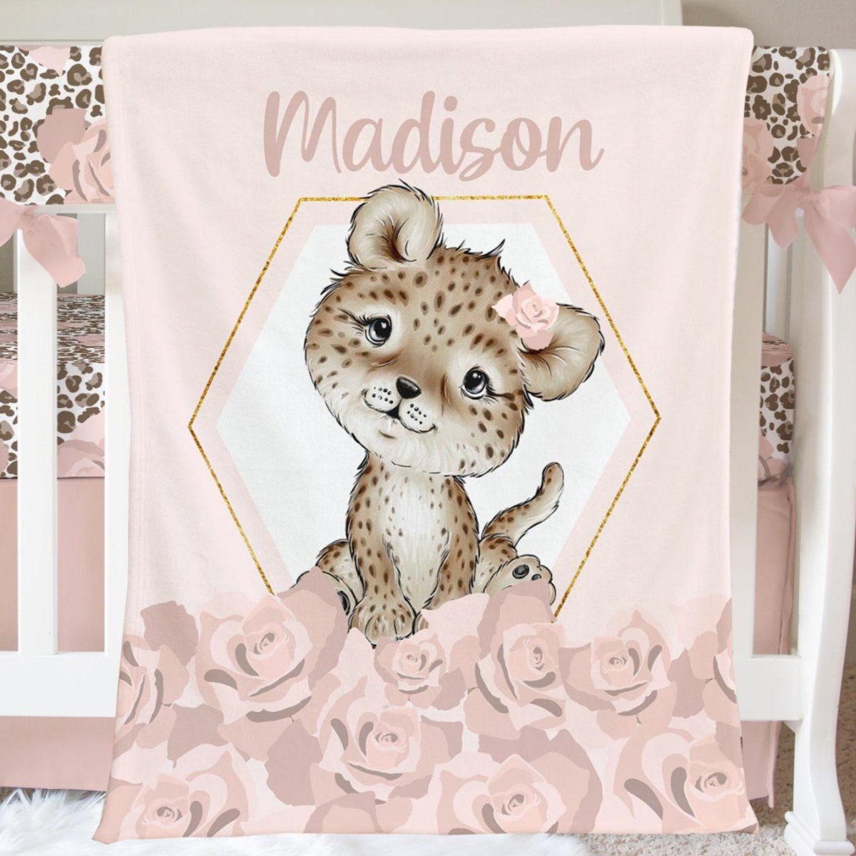 Cheetah Floral Nursery Starter Set - Cheetah Floral, gender_girl, text