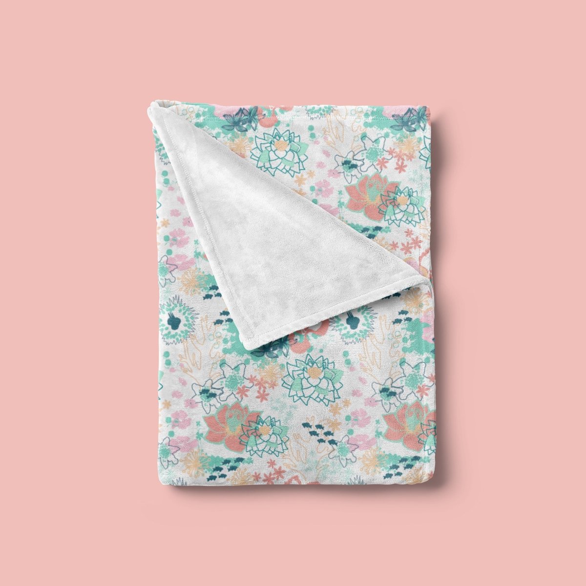 Coral Waves Minky Blanket - Coral Waves, gender_girl, Personalized_No