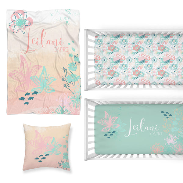 Coral Waves Nursery Starter Crib Bedding Set