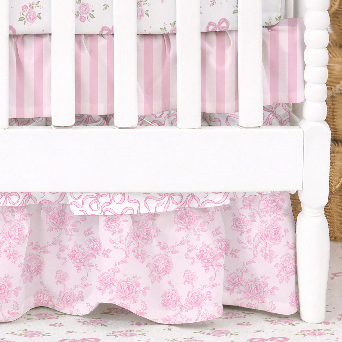 Pink and Green Crib Bedding for Your Nursery Design