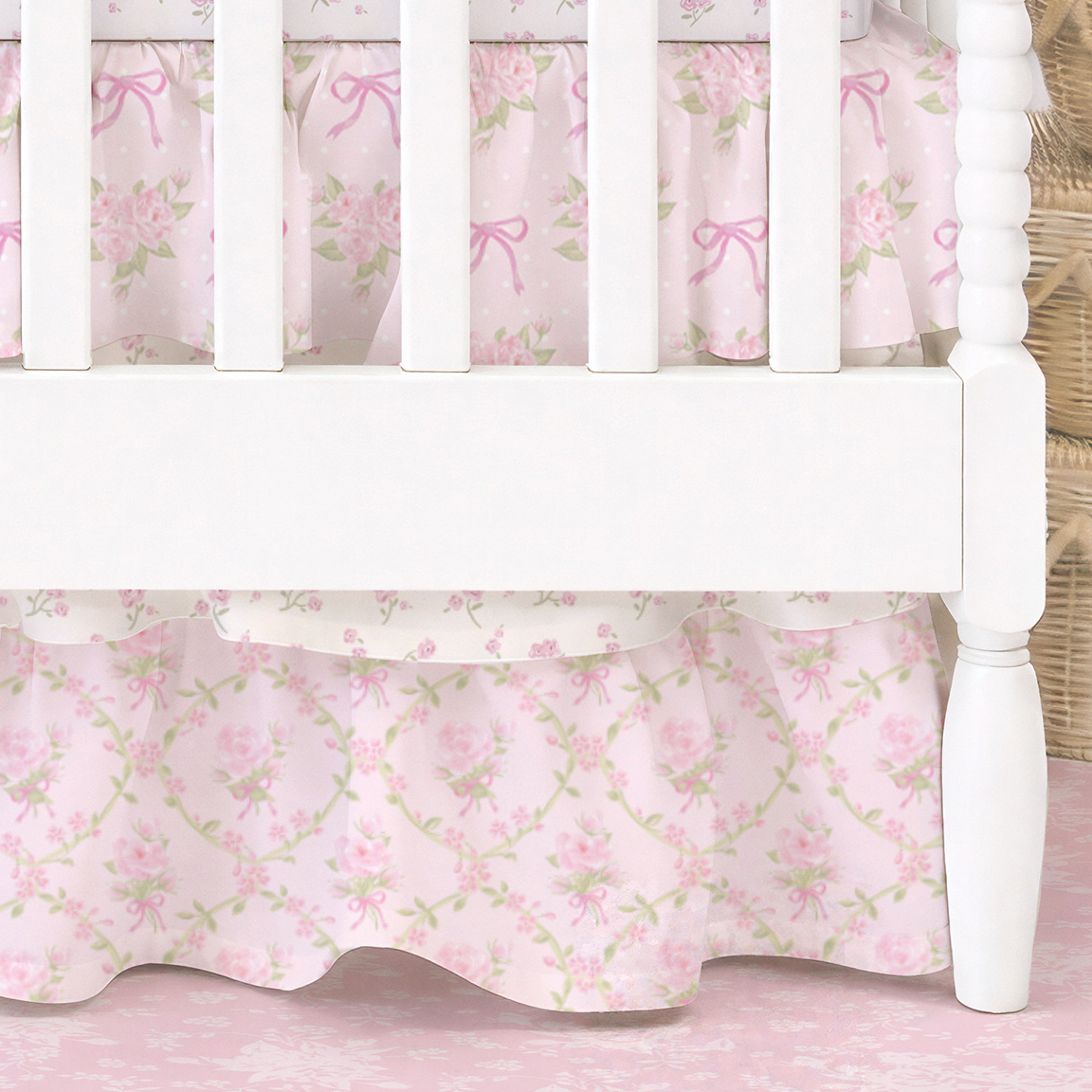Ruffled Crib Skirt | Blushing Trellis