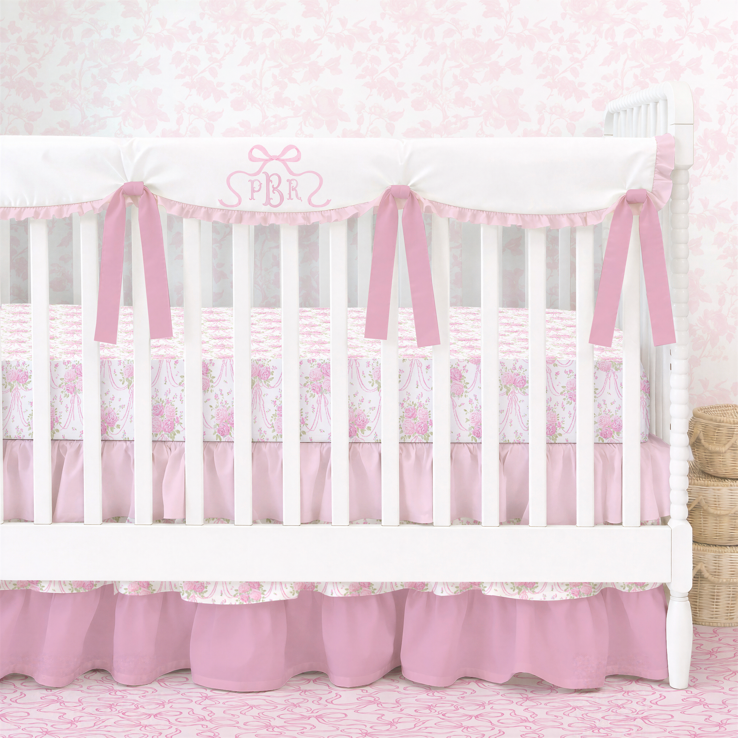 Crib Bedding Set | Scalloped Pretty in Pink