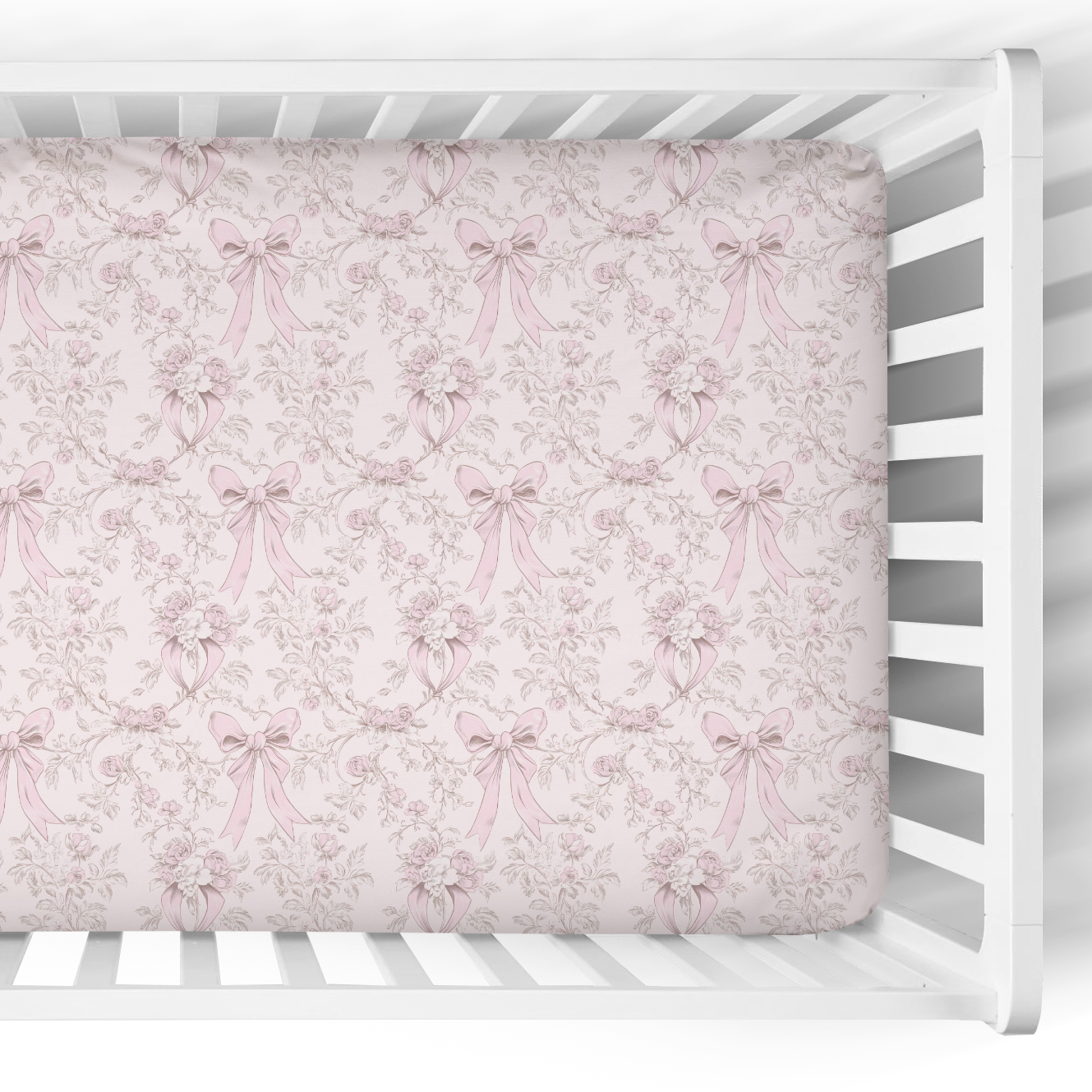 Crib Sheet | Coquette Bow Floral