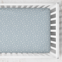 Crib Sheet | Ditzy Floral in  Soft Chambray