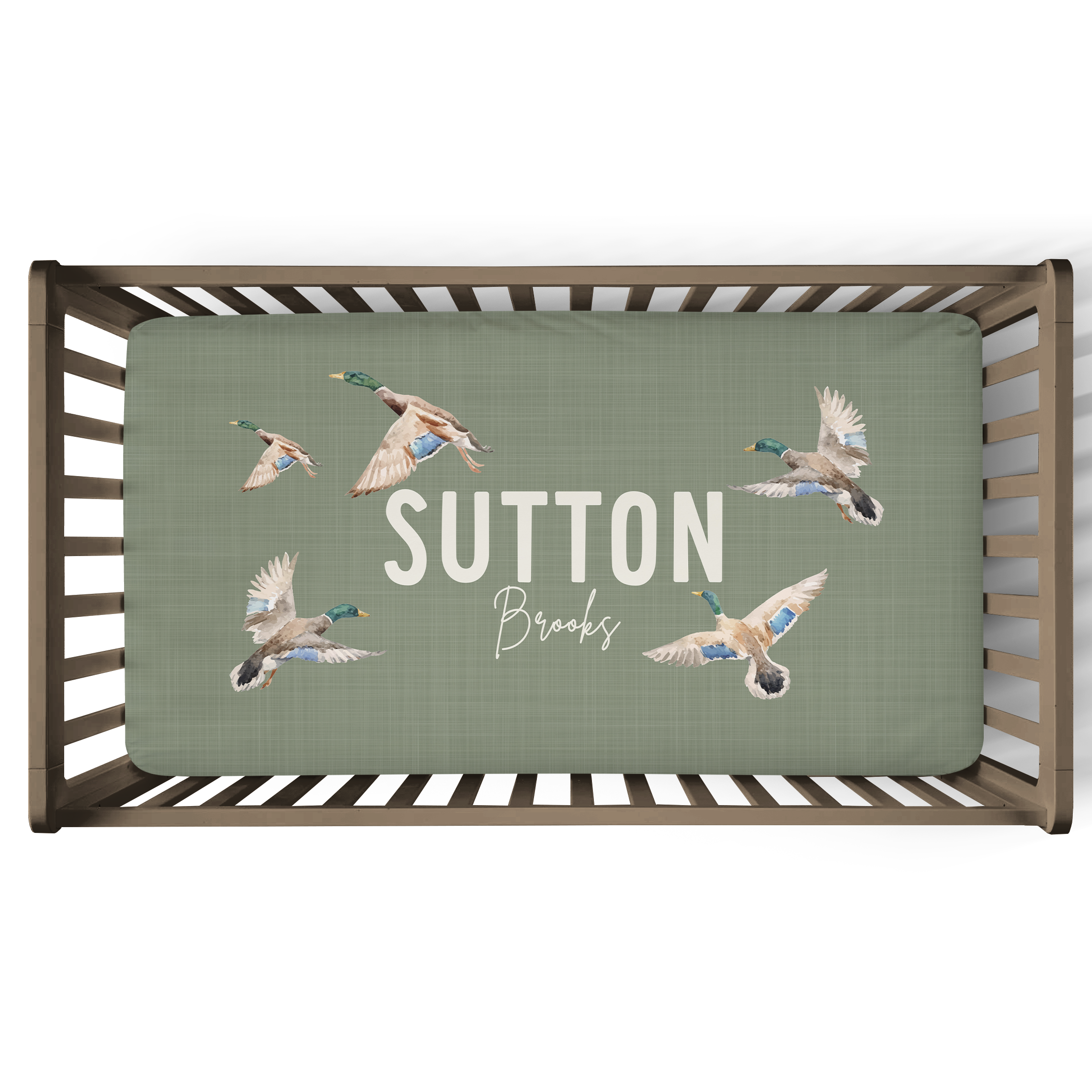 Personalized Crib Sheet | Mallard Flight
