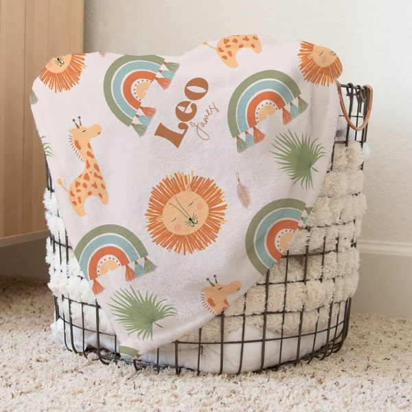 Boho Jungle Personalized Baby Blanket - Boho Jungle, gender_boy, gender_neutral