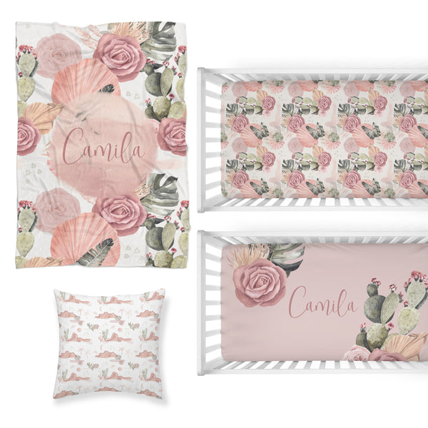 Desert Rose Nursery Starter Crib Bedding Set