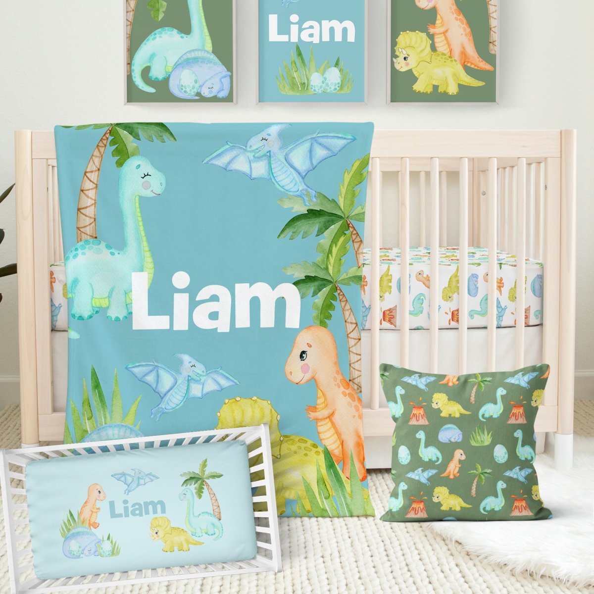 Dino Boy Personalized Minky Blanket - Dino Boy, gender_boy, Personalized_Yes