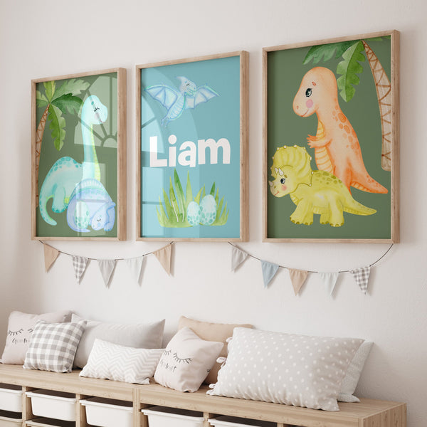 Dino Boy Personalized Nursery Art - Dino Boy, gender_boy, text