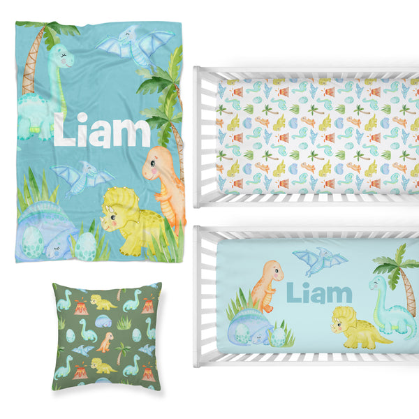 Dino Boy Nursery Starter Crib Bedding Set