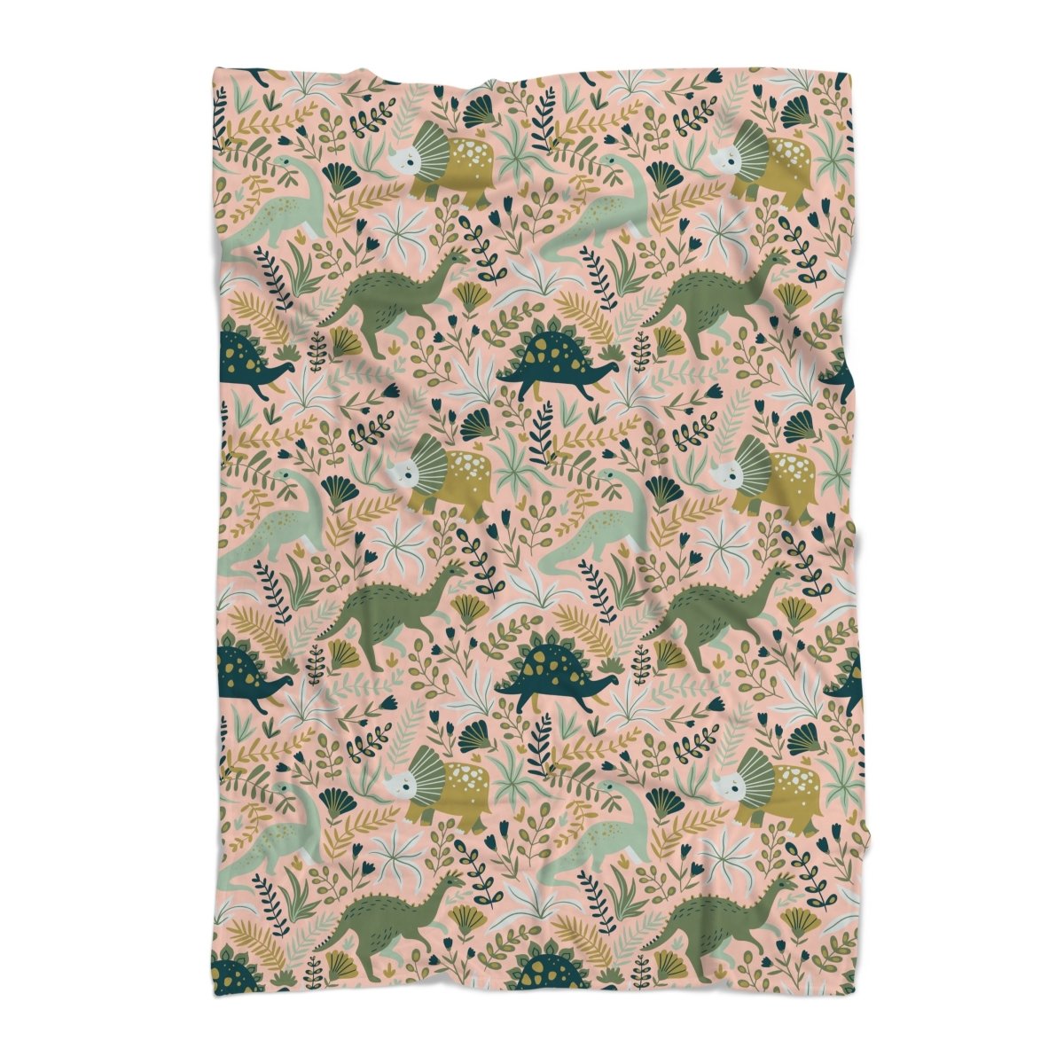 Dinosaur Garden Minky Blanket - Dinosaur Garden, gender_girl, Personalized_No