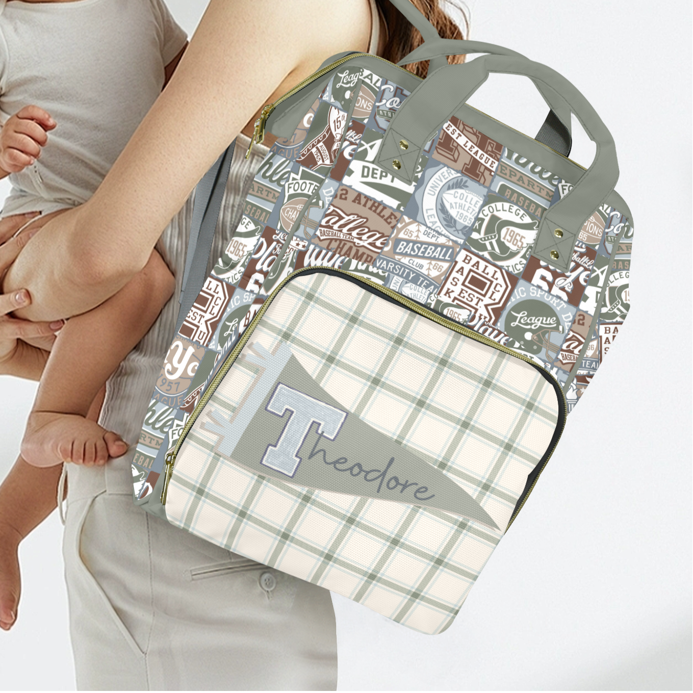 Backpack Diaper Bag | Heritage Pennant Sage