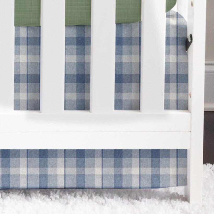 Duck Hunting Blue Plaid Personalized Crib Bedding - Duck Hunting, gender_boy, text