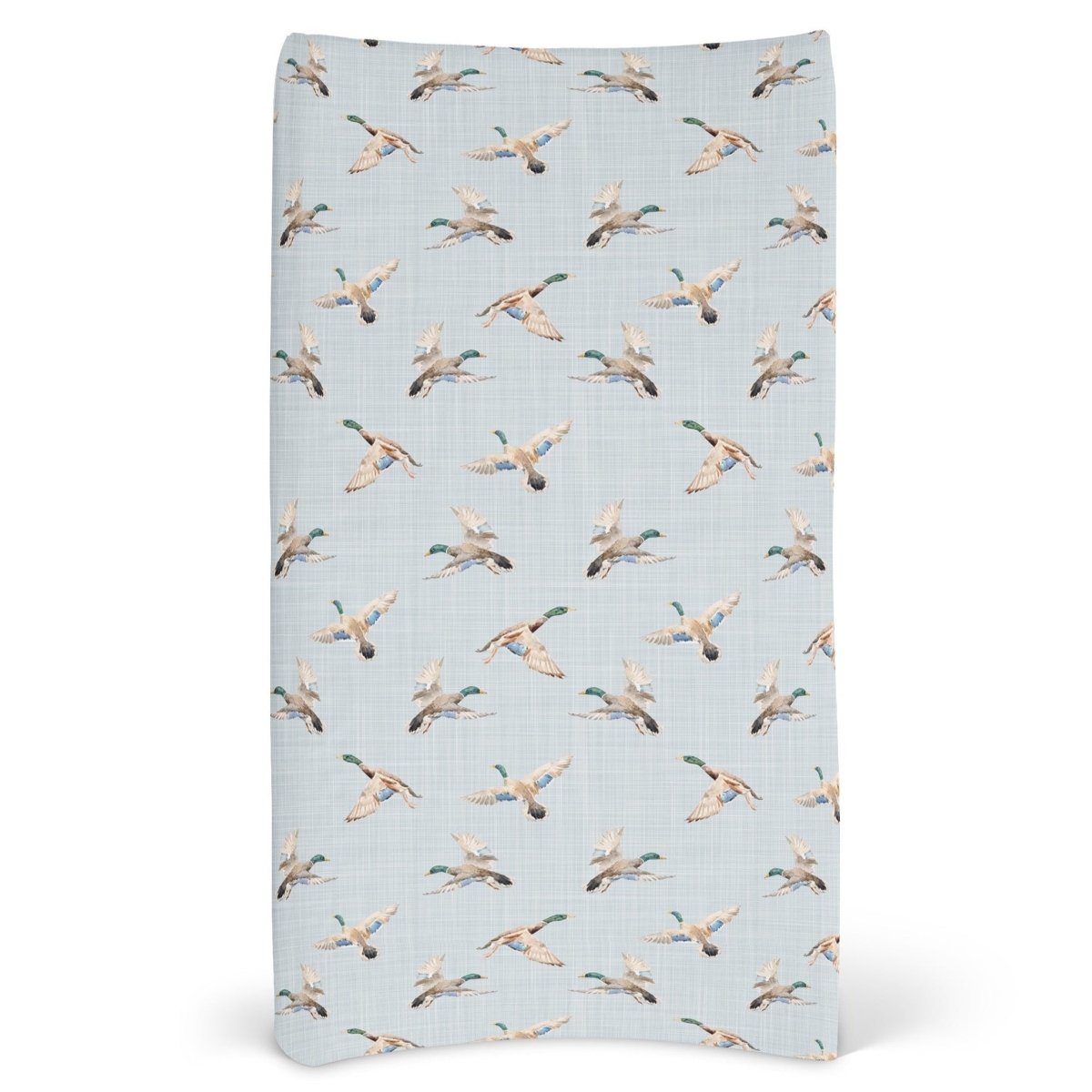 Duck Hunting Duck on Blue Changing Pad Cover - Duck Hunting, gender_boy, Theme_Woodland