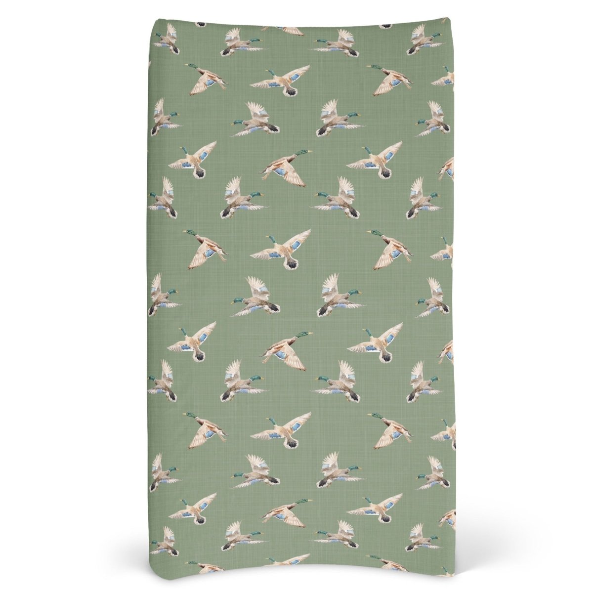 Duck Hunting Duck on Green Changing Pad Cover - Duck Hunting, gender_boy, Theme_Woodland