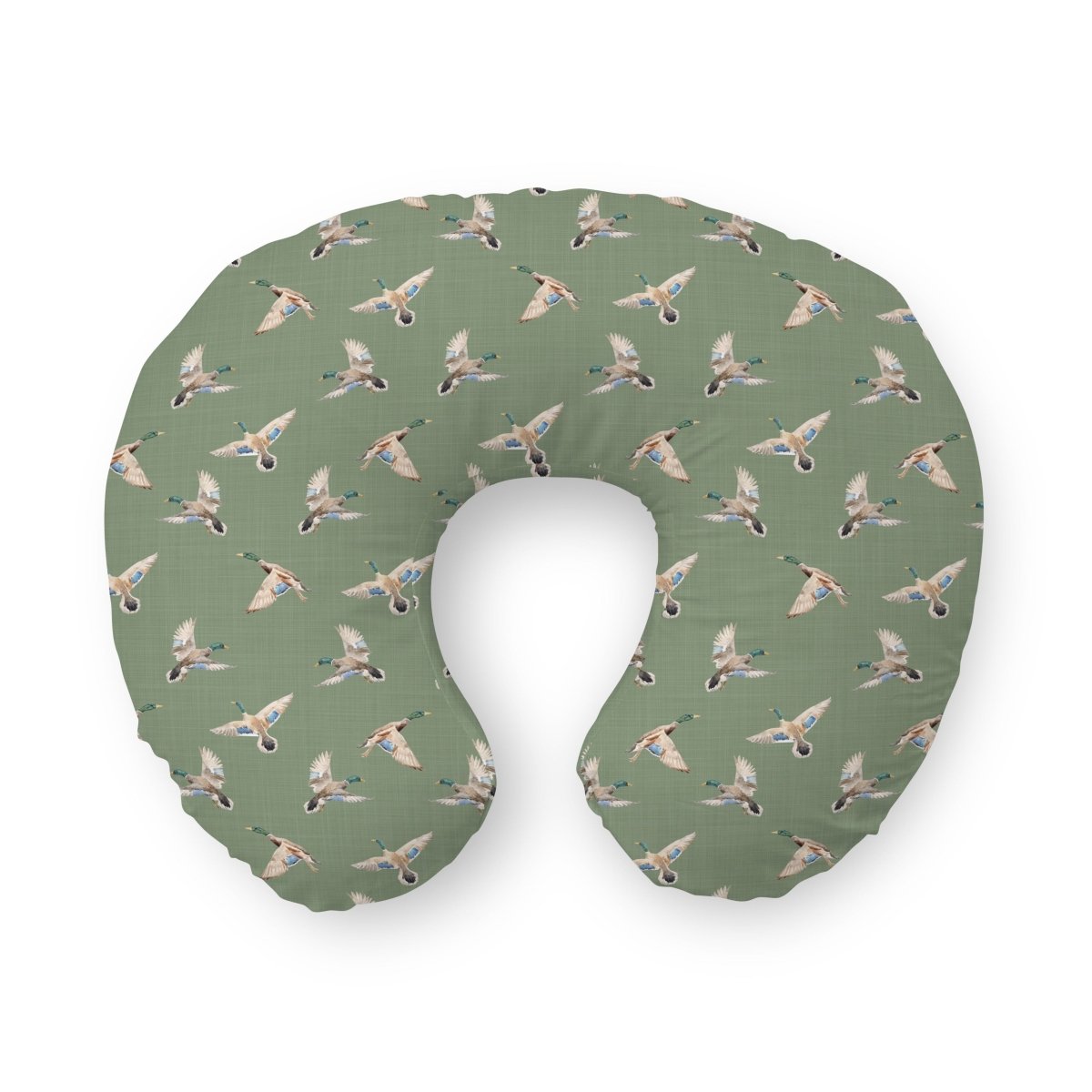 Duck Hunting Duck on Green Nursing Pillow Cover - Duck Hunting, gender_boy, Theme_Woodland