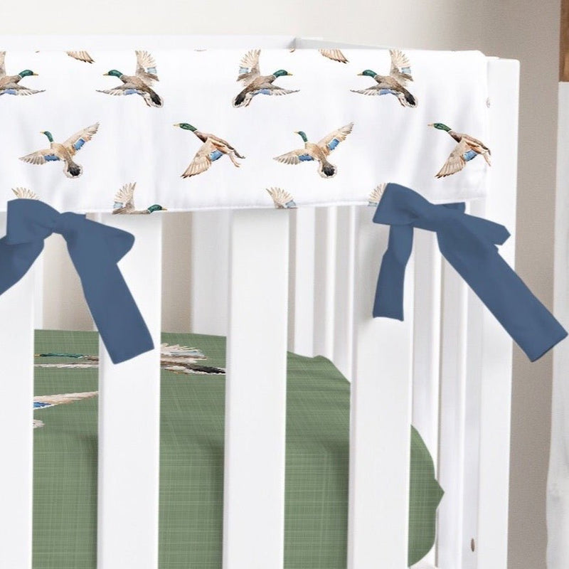 Duck Hunting Duck on White Crib Rail Guards - Duck Hunting, gender_boy, Theme_Woodland