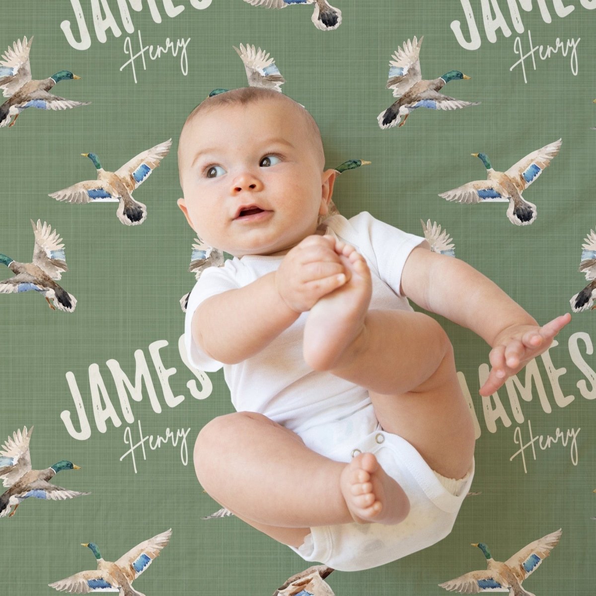 Duck Hunting Personalized Baby Blanket - Duck Hunting, gender_boy, Personalized_Yes