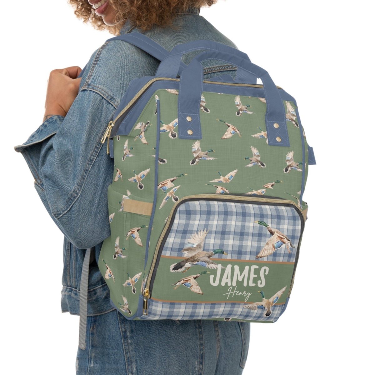 Duck Hunting Personalized Backpack Diaper Bag - Duck Hunting, gender_boy, text