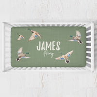Duck Hunting Personalized Crib Sheet - Duck Hunting, gender_boy, Personalized_Yes